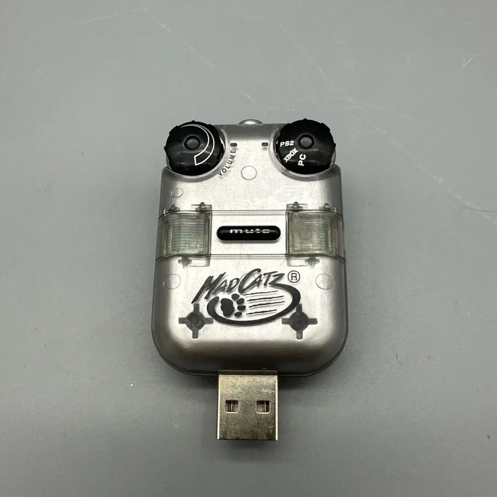 RARE Mad Catz USB Dongle 6410 PS2 XBOX PC AUDIO HEADPHONE DONGLE - Tested/Works